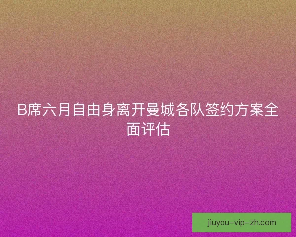 B席六月自由身离开曼城各队签约方案全面评估